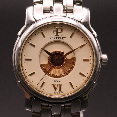 PERRELET 1777 Double Rotor Automatik Edelstahl Armbanduhr mit Box