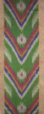 11 Yard HAND MADE UZBEK Natural 100 COTTON IKAT FABRIC 8966