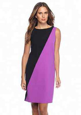 NEW NINE WEST PURPLE BLACK CAREER SHEATH DRESS SIZE 12 $89