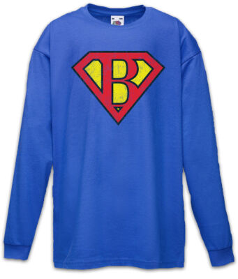Super B Kinder Langarm T-Shirt Buchstabe Vatertag Muttertag Comic Geschenkidee