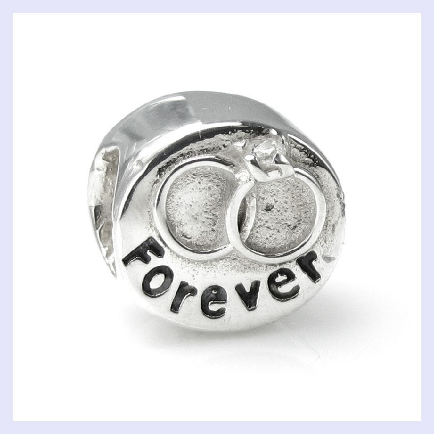 Sterling Silver Love Bead Charm for Wedding Engagement Bracelet-image
