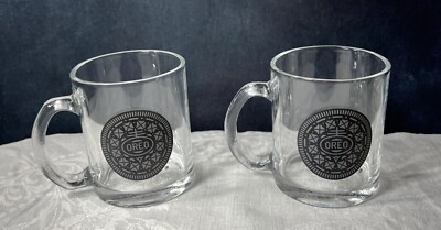 Set 2 Oreo Dunk 2020 Collectible Clear Glass Milk Mugs New w/o tags