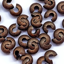Stardust Crimp Covers 4mm Antique Copper Plated Brass Q100 Per Pkg