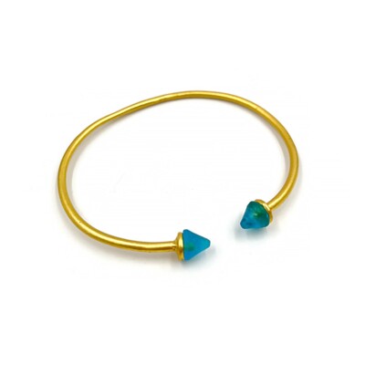 Orecchini Michael Michaud Blu Acqua 1259 &ndash; Vetro Artistico E Bronzo, Stile A Goccia
