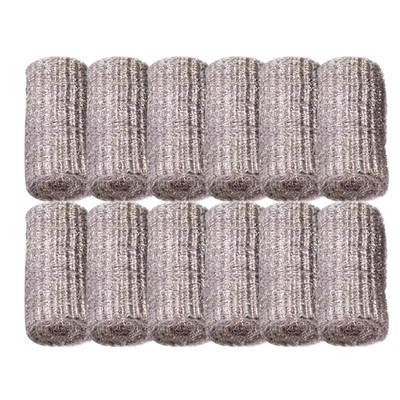 12pcs Steel Wool Scrubbing Pads Multipurpose Scrubbers for Cleaning Dishes