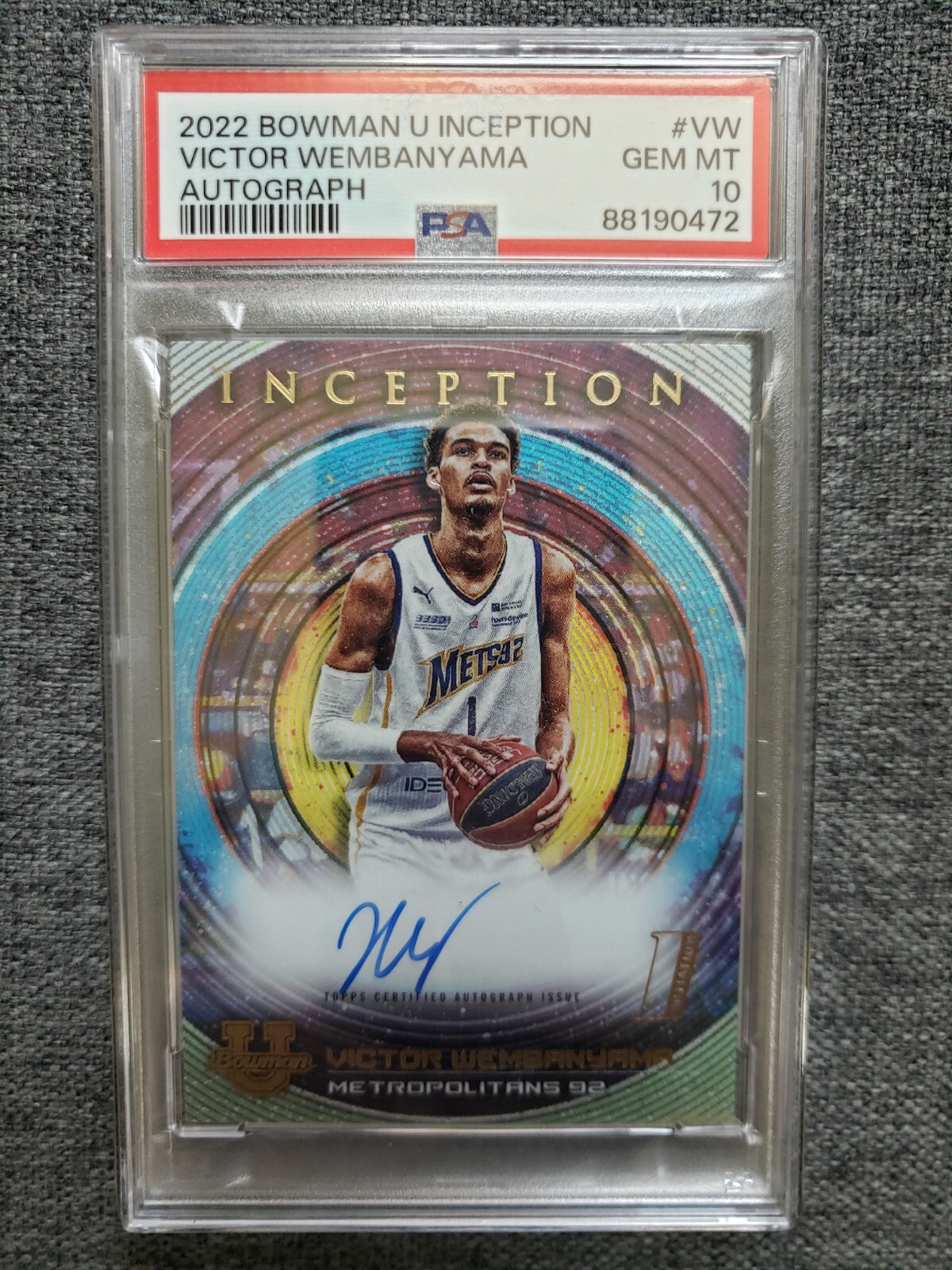 2022 Bowman U Inception Victor Wembanyama Auto Autograph PSA 10 GEM MINT