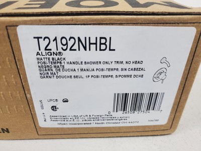Moen T2192NHBL Align 1-handle Shower Trim Kit in Matte Black