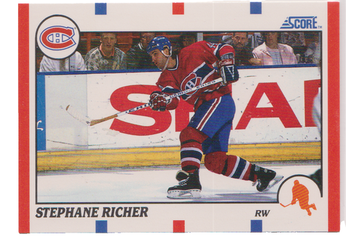Stephane Richer Montreal Canadians Right Wing 1990-91 Score Card # 75 ...
