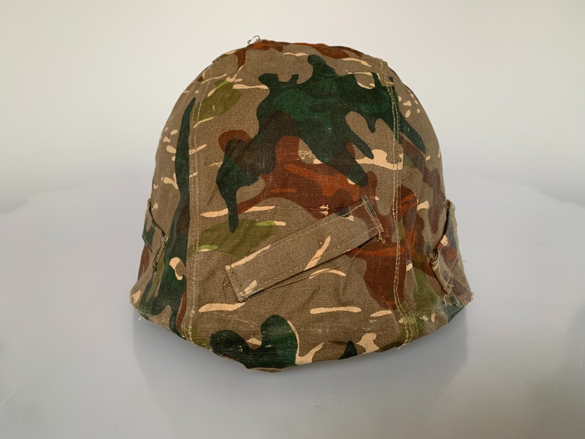 VTG Old Spanish Z42 Helmet w Reversible Amoeba Cover Paratroopers