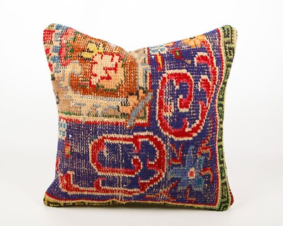 Jute Cushion Cover Home Deco Vintage Throw Case Square Kilim Pillow Handmade 18''