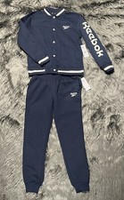 Reebok 2 Pc. Set Fleece Jacket And Pants Set Size 12 Navy Blue NEW