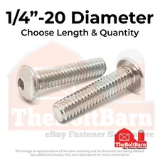 1/4"-20 316 Stainless Steel Button Head Socket Cap Screws (Choose Length & Qty)