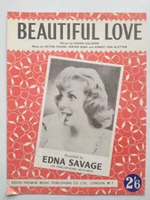 Beatiful Love Gillespie Young King Alstyne Vintage Sheet Music TRIMMED