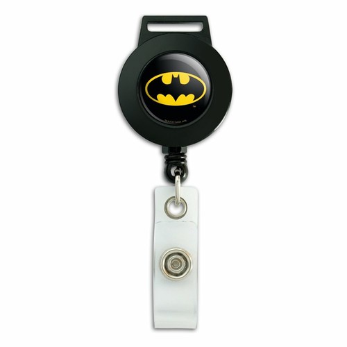 Batman Classic Bat Shield Logo Lanyard Retractable Reel Badge ID Card Holder - Picture 1 of 5