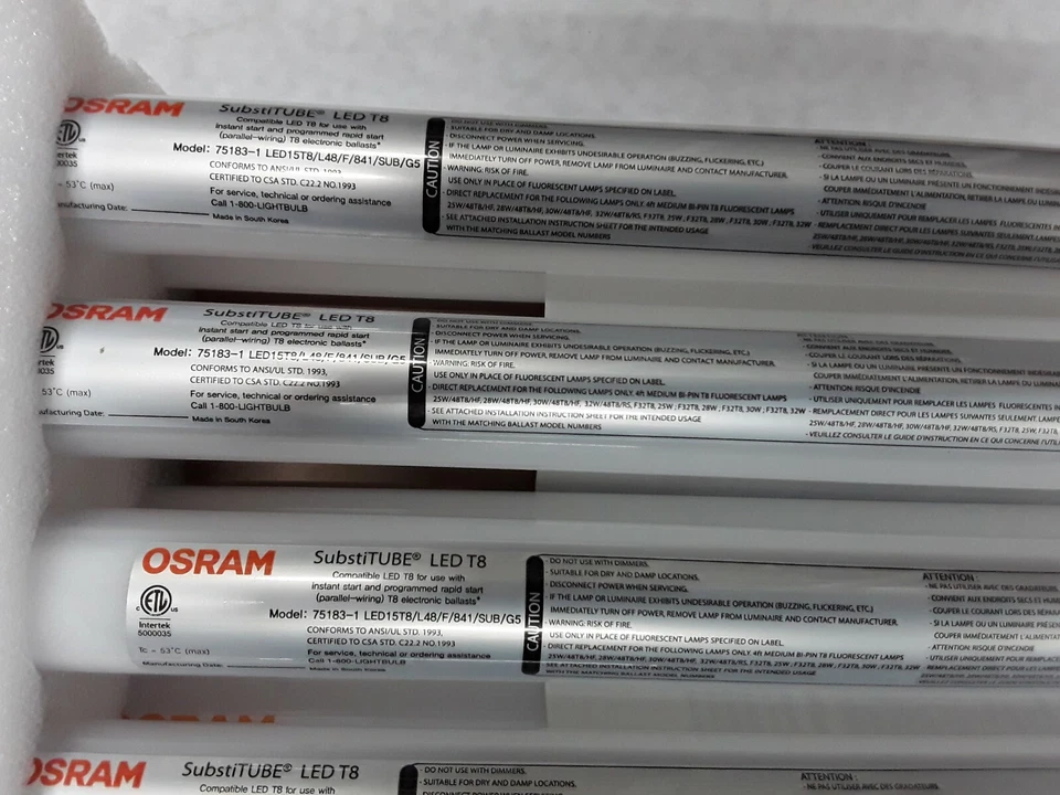 OSRAM LED15T8/L48/f/841/SUB/G5 120-277V & 347V LED Tube Bulb, 15.5W, 75183-1 - Image 4 of 4