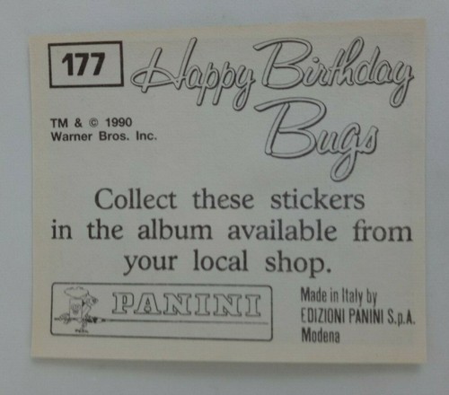 1990 Panini Happy Birthday Bugs (Pick Your Sticker) - Picture 259 of 343