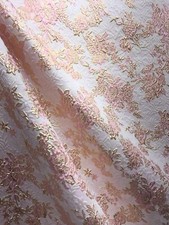 PINK GOLD Floral Brocade Fabric 60 in. Sold By The Yard