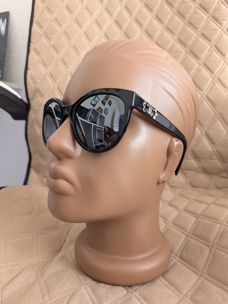 Chanel CC Lego Boy Logo Black Frame Lenses Fashion Cat Eye