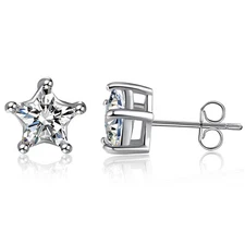 Star Stud Earring 925 Sterling Silver 5 Prong Star Earrings 14k Gold Plated 