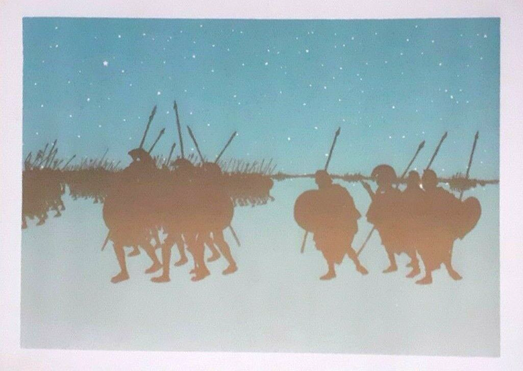 Vintage 1890 Henri Riviere Roman Soldiers Biblical Lithograph Jesus Art Print