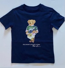 NWT, Baby Boys Ralph Lauren Navy Polo Bear T-Shirt. Size 9 Months. Eu 68