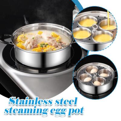 Egg Poacher Pan Stainless Steel Poached Egg Maker with 4 Cups Nonstick Stov Z5X1