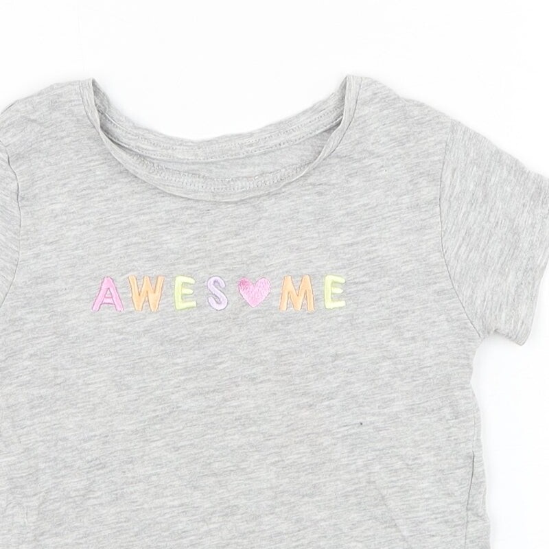 Primark Girls Grey Cotton blend T-Shirt Size 2-3 Years  - Awe image 7