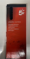 Image of 5 Star Office Binding Combs Plastic 21 Ring 25 Sheets A4 6mm Black [Pack 50]