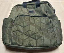 Steve Madden Diaper Bag Backpack Green Army Quilted Unisex Travel Pockets