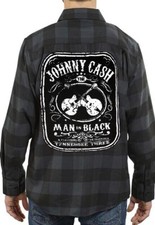 JOHNNY CASH Heavy Metal Band Men's Plaid Flannel Multiple Variations