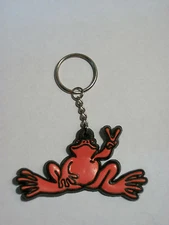 NEW PEACE FROGS RED KEY CHAIN 