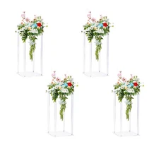 15.75in 4pcs Acrylic decorative flower stand +Led String Light Tabletop Geome...