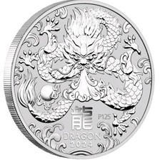 Silver Coin 1 Oz 9999 Bullion 2024 Perth Mint Year of the Dragon In Capsule