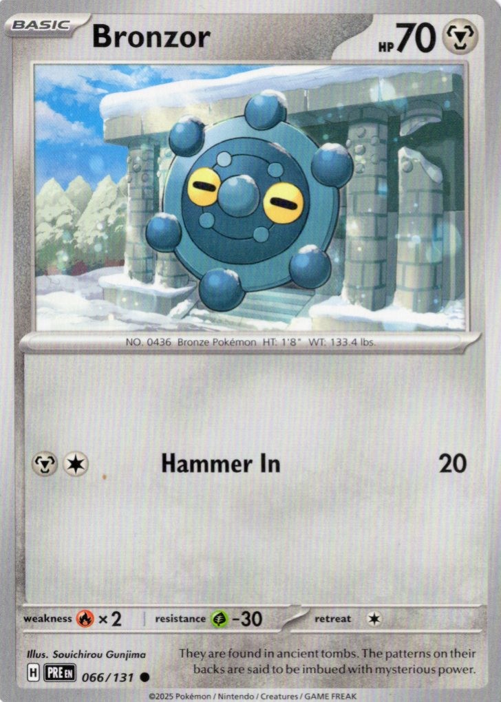 Bronzor 066/131 Common Prismatic Evolutions Pokemon Near Mint