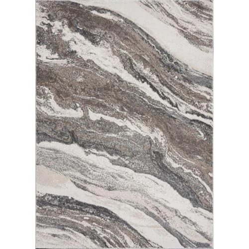 Stylish 2x3 Grey Area Rug Soft Modern Transitional Design for Indoor Use - Image 2 of 4