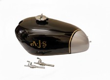 Ajs 16mc 350 Scrambler Competition Black Silver Steel Petrol Tank + Cap Tap
