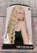 Womens Light Blond Halloween School Girl Long And Luscious Hair Full Wig Costume