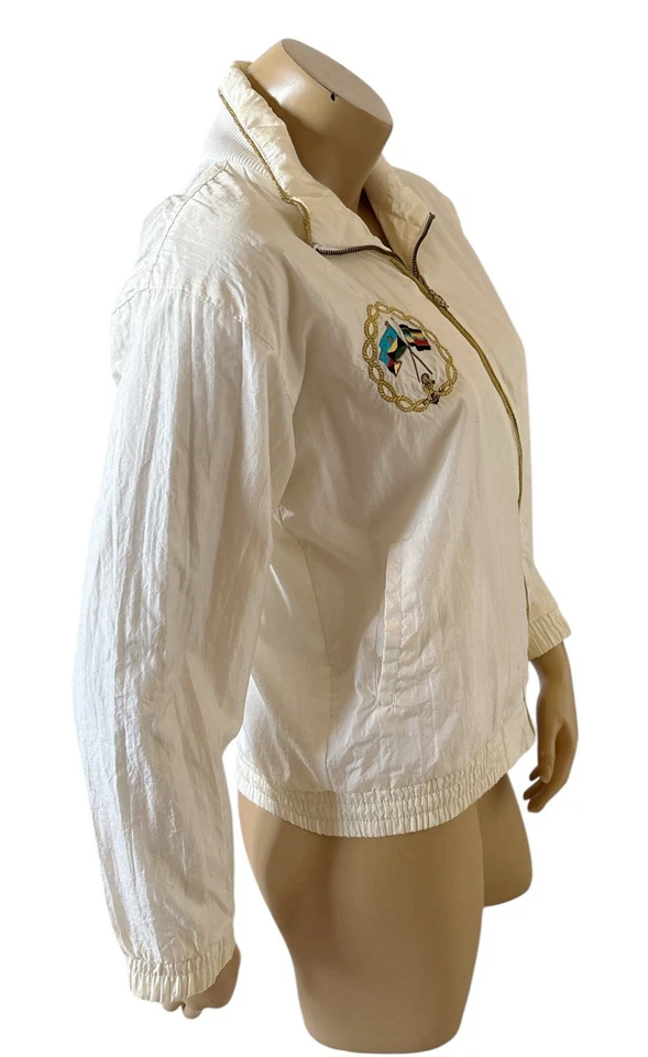 Chaqueta cortavientos PETITE SOPHISTICATE vintage náutica con cremallera frontal para mujer talla P Foto 3 de 4