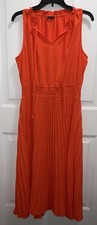 Women’s“Pretty Garden” Pleated Skirt Smocked Waist Maxi Dress Textured Fabric Lg