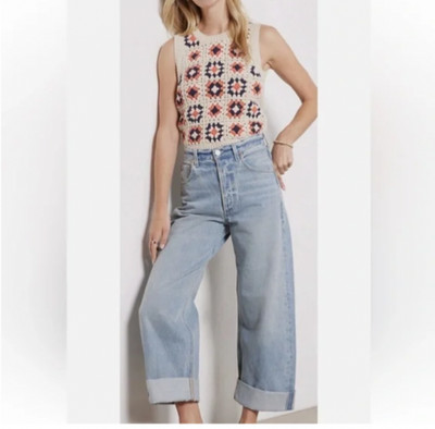 Evereve Tia Crochet Granny Square Colorful Tank Top Women s M Cottagecore Boho