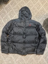 Polo Ralph Lauren Down Puffer Jacket Youth Medium 10-12 Black Hooded Coat
