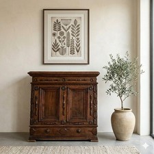 Madia Barocca Antica Castagno Noce Modanature Losanghe Italia XVIII Secolo