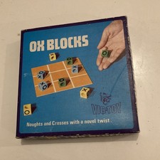 Vintage Ox Blocks Game Victoy 1970 Complete Invicta Plastics Noughts Crosses