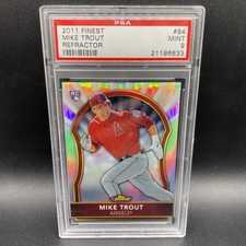 2011 Topps Finest Mike Trout Rookie Refractor /549 PSA 9 Mint Angels