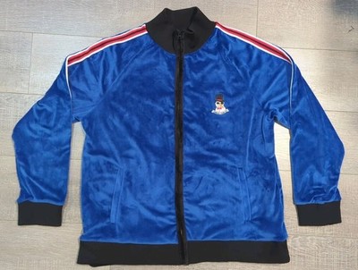 Blizzard Bay Men's XL Snowman Cooler Than Ice Soft Velour Track Zip Up Jacket 
