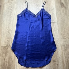 Victoria's Secret Vintage Gold Label Royal Blue Slip Dress Night Gown L