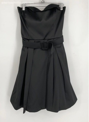 NWT White House Black Market Women's Black Strapless Fit & Flare Dress - Size 4