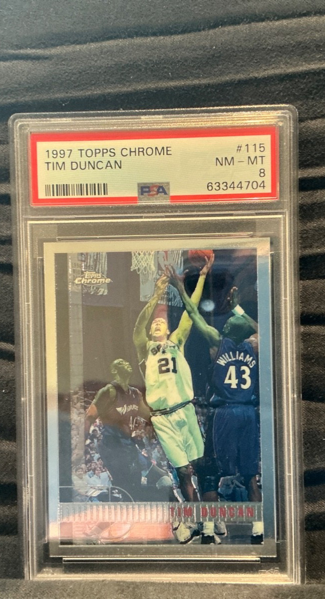 Tim Duncan 1997 Topps Chrome #115 Base Price Guide - Sports Card