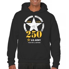 US Army 250th Anniversary Sweatshirt Military Veteran American Pride Hoodie