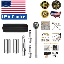 Durable Universal Socket Wrench Kit - Rust-Resistant & Portable for DIY Tasks
